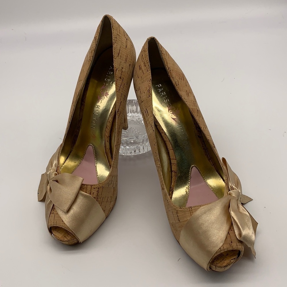 Paris Hilton Satin Bow Heels